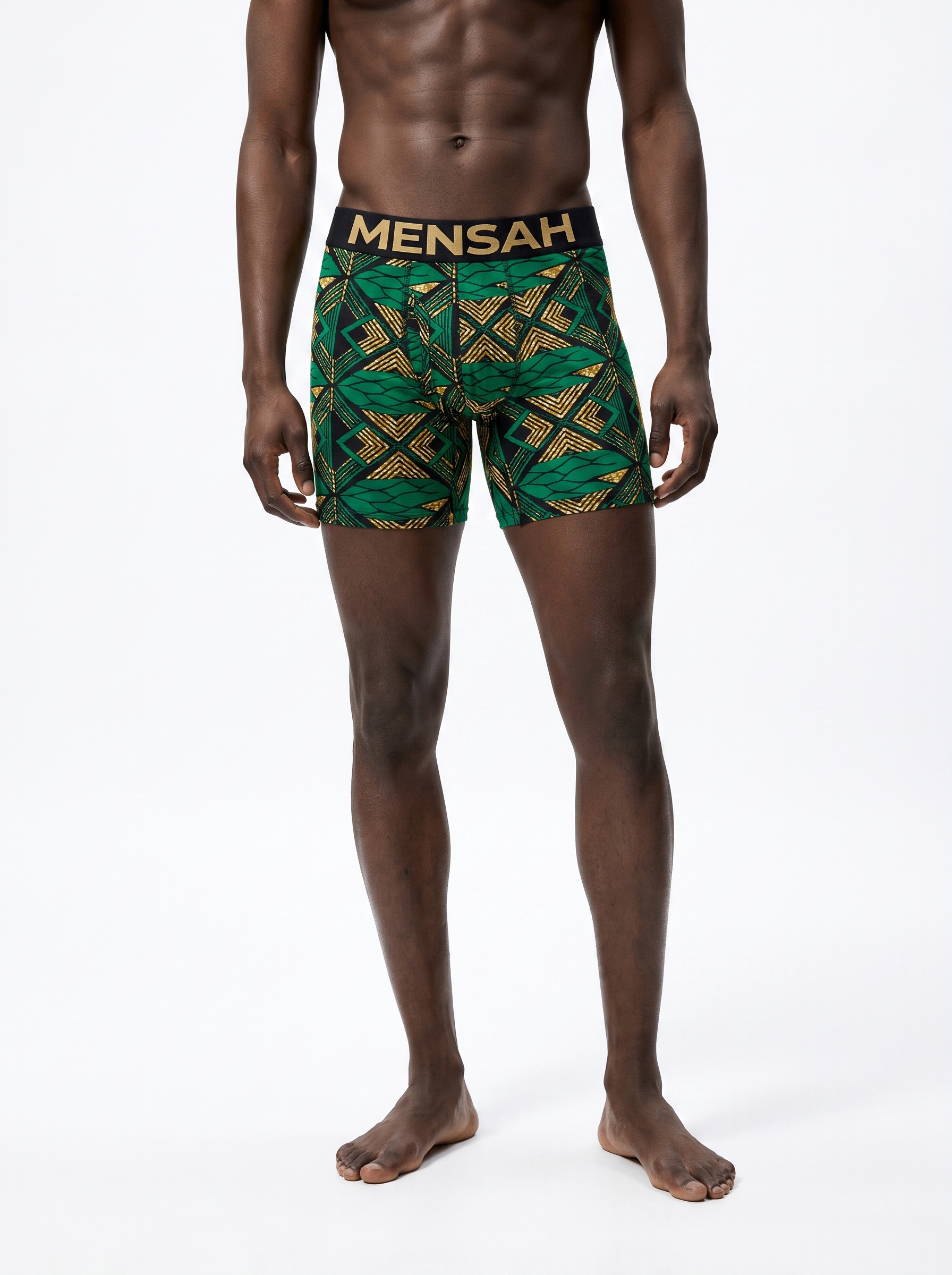 JAMESTOWN long boxer brief worn, studio white background